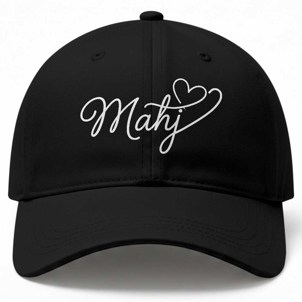 Mahjong Lovers Baseball Cap Funny Mah Jongg Heart Game Night Graphic TS10 Print Your Wear