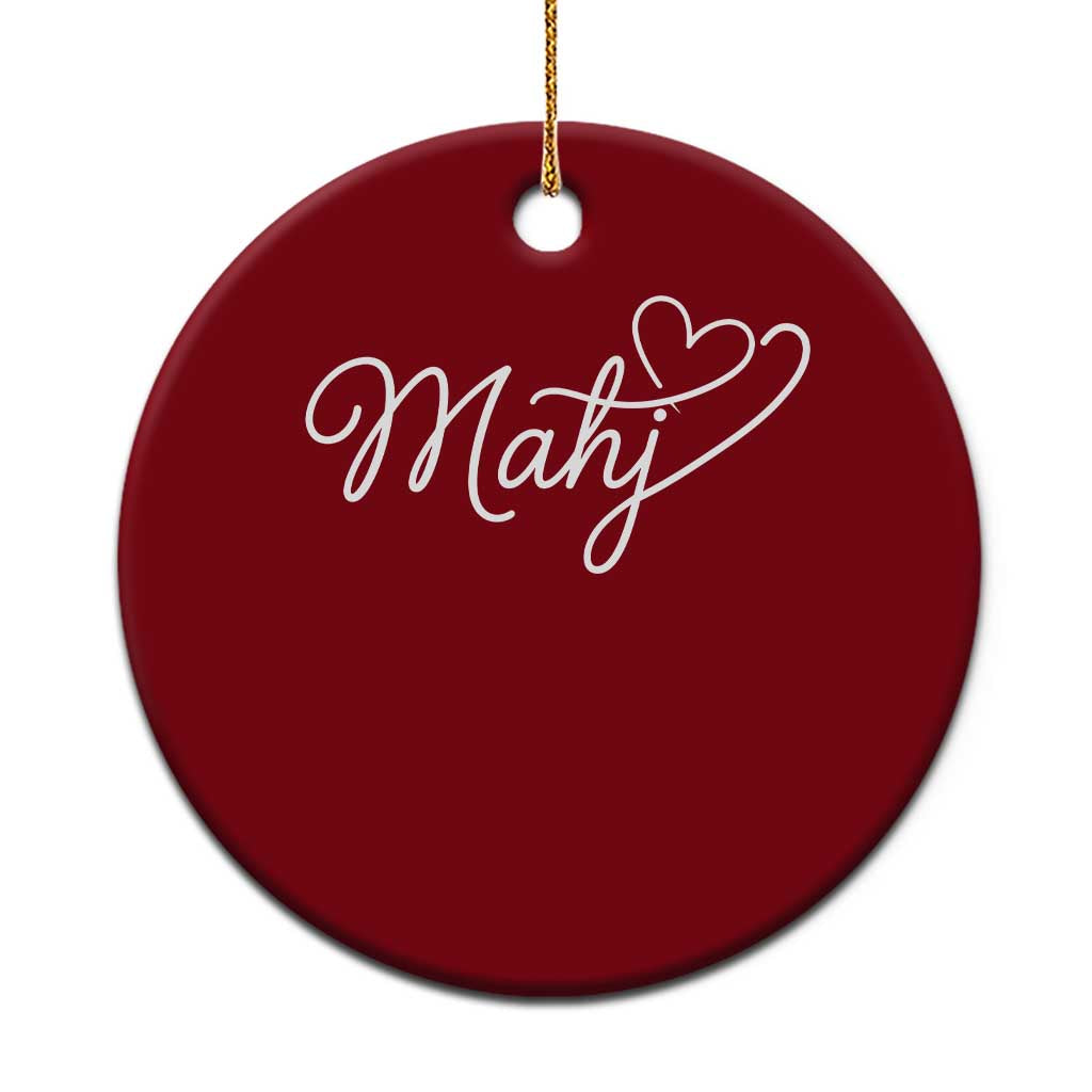 Mahjong Lovers Ceramic Ornament Funny Mah Jongg Heart Game Night Graphic TS10 1pc Red Print Your Wear
