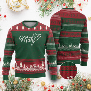 Mahjong Lovers Ugly Christmas Sweater Funny Mah Jongg Heart Game Night Graphic TS10 Red Green Print Your Wear