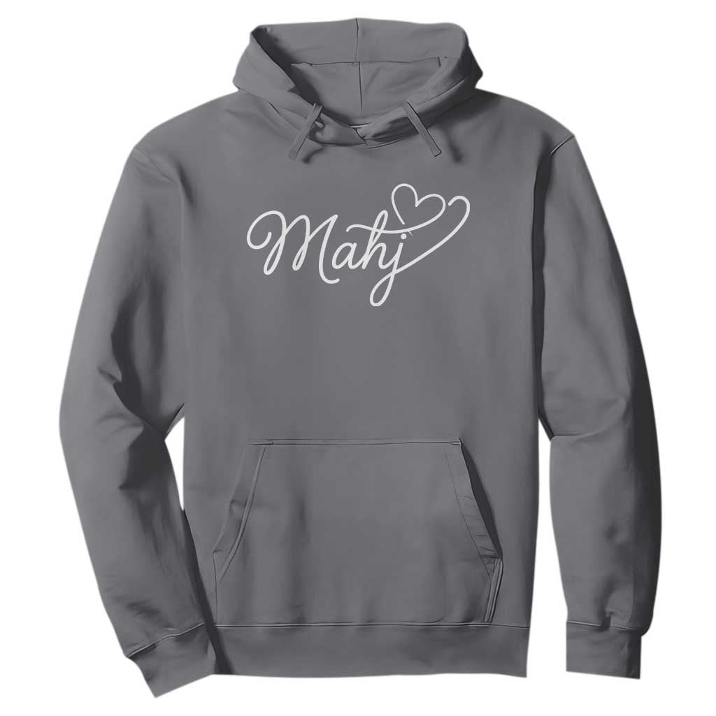 Mahjong Lovers Hoodie Funny Mah Jongg Heart Game Night Graphic TS10 Charcoal Print Your Wear