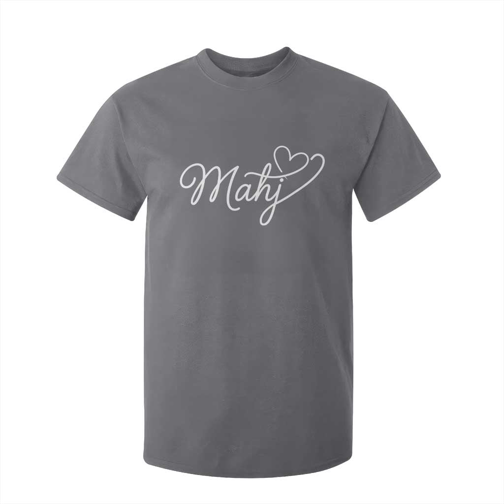 Mahjong Lovers T Shirt For Kid Funny Mah Jongg Heart Game Night Graphic TS10 Charcoal Print Your Wear