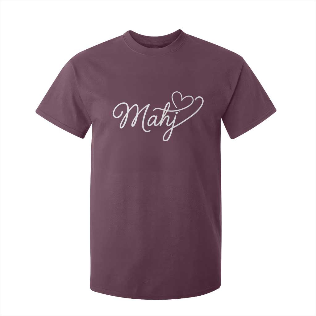Mahjong Lovers T Shirt For Kid Funny Mah Jongg Heart Game Night Graphic TS10 Maroon Print Your Wear