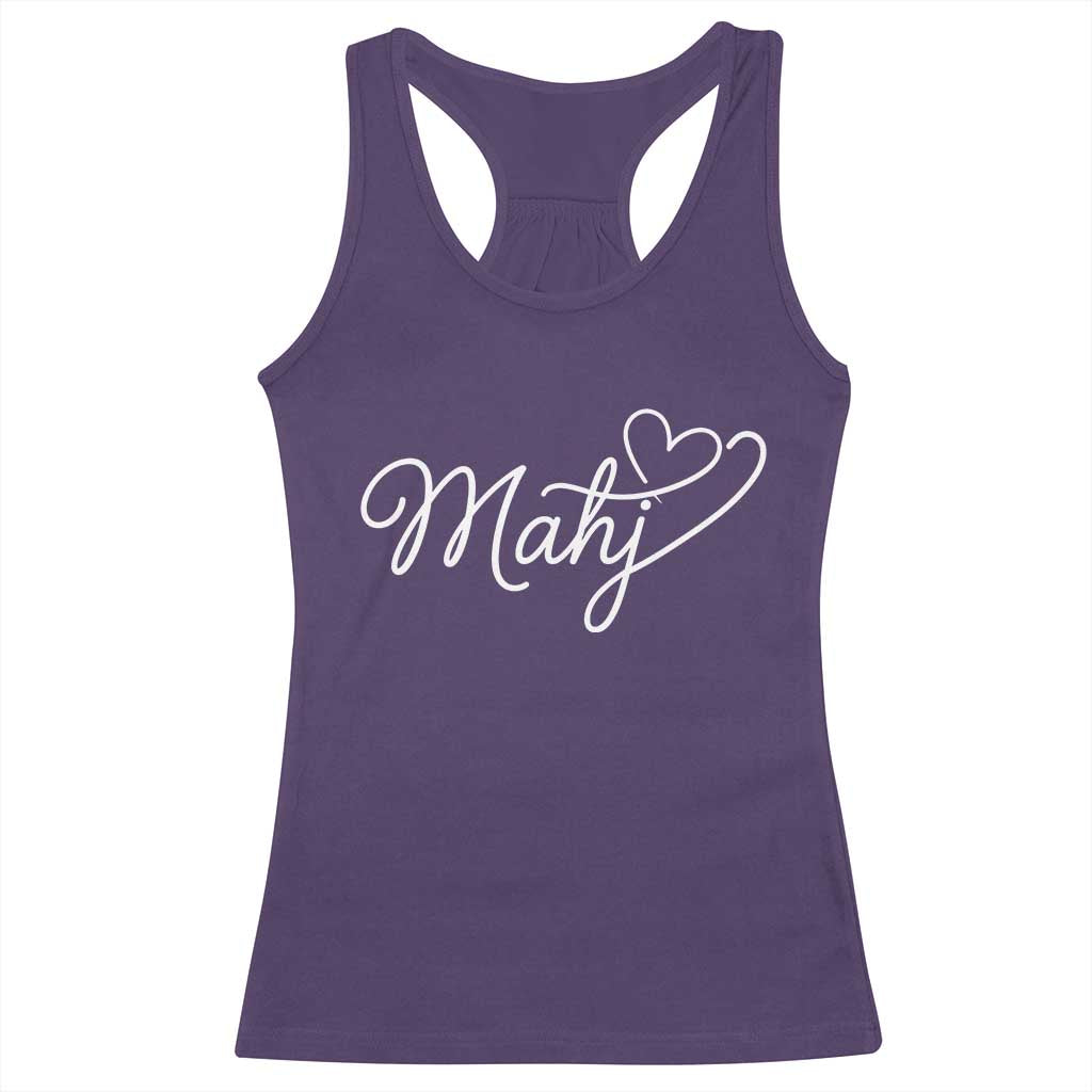 Mahjong Lovers Racerback Tank Top Funny Mah Jongg Heart Game Night Graphic TS10 Purple Print Your Wear