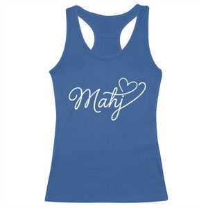 Mahjong Lovers Racerback Tank Top Funny Mah Jongg Heart Game Night Graphic TS10 Royal Blue Print Your Wear