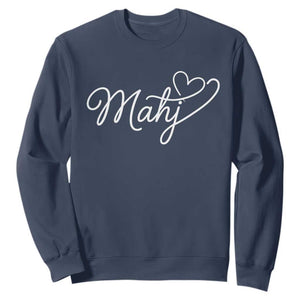 Mahjong Lovers Sweatshirt Funny Mah Jongg Heart Game Night Graphic TS10 Navy Print Your Wear