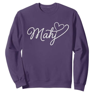 Mahjong Lovers Sweatshirt Funny Mah Jongg Heart Game Night Graphic TS10 Purple Print Your Wear