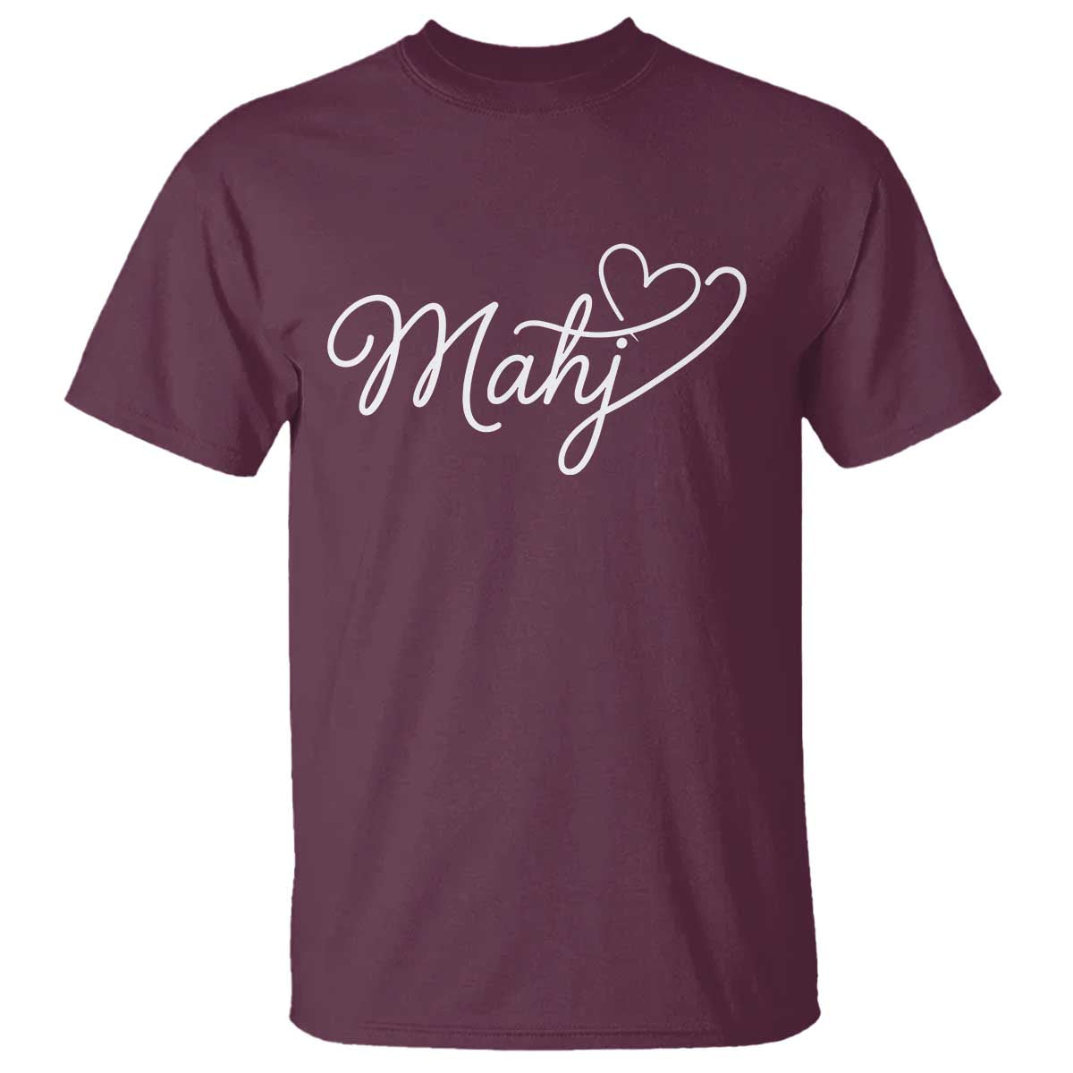 Mahjong Lovers T Shirt Funny Mah Jongg Heart Game Night Graphic TS10 Maroon Print Your Wear