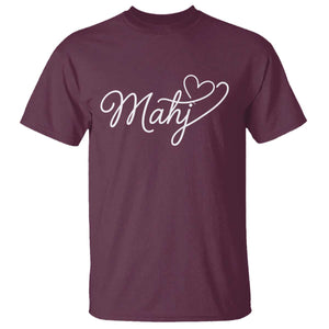 Mahjong Lovers T Shirt Funny Mah Jongg Heart Game Night Graphic TS10 Maroon Print Your Wear