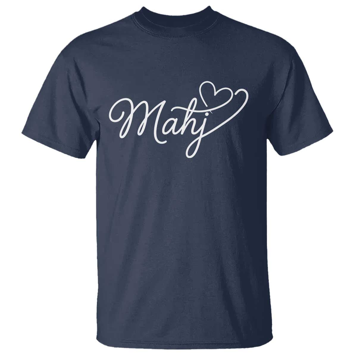 Mahjong Lovers T Shirt Funny Mah Jongg Heart Game Night Graphic TS10 Navy Print Your Wear