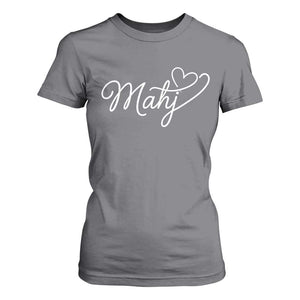 Mahjong Lovers T Shirt For Women Funny Mah Jongg Heart Game Night Graphic TS10 Charcoal Print Your Wear