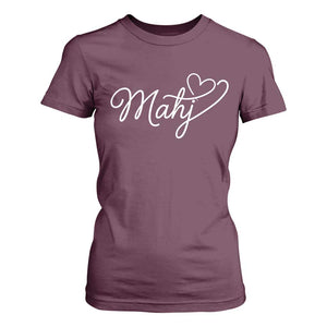 Mahjong Lovers T Shirt For Women Funny Mah Jongg Heart Game Night Graphic TS10 Maroon Print Your Wear