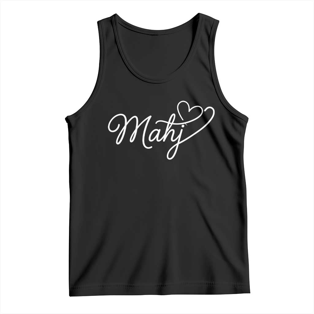 Mahjong Lovers Tank Top Funny Mah Jongg Heart Game Night Graphic TS10 Black Print Your Wear