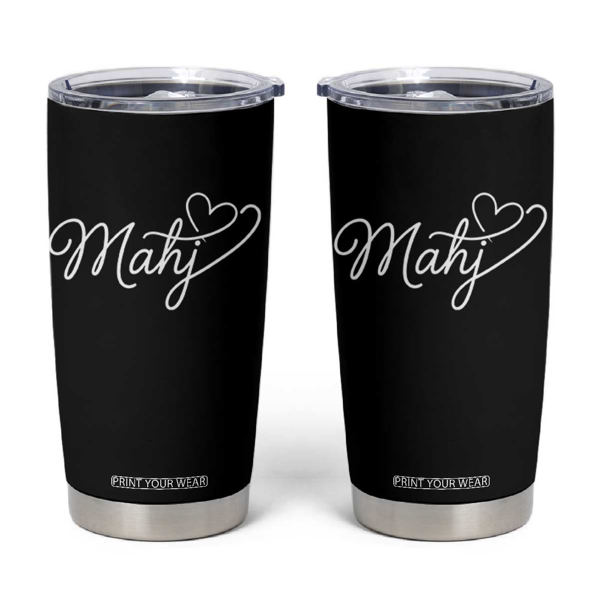 Mahjong Lovers Tumbler Cup Funny Mah Jongg Heart Game Night Graphic TS10 Black Print Your Wear