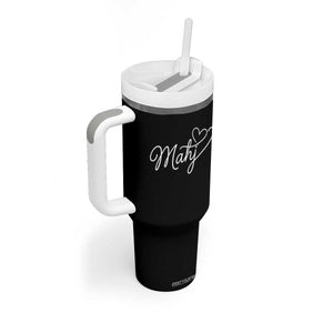 Mahjong Lovers Tumbler With Handle Funny Mah Jongg Heart Game Night Graphic
