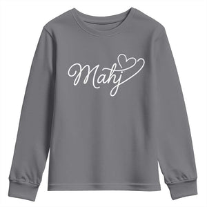 Mahjong Lovers Youth Sweatshirt Funny Mah Jongg Heart Game Night Graphic TS10 Charcoal Print Your Wear