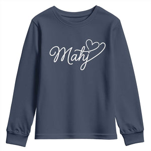 Mahjong Lovers Youth Sweatshirt Funny Mah Jongg Heart Game Night Graphic TS10 Navy Print Your Wear