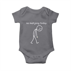 Funny Mahjong Lover Baby Onesie No Mahjong Today Sad Stickman Meme Graphic