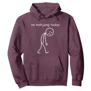 Funny Mahjong Lover Hoodie No Mahjong Today Sad Stickman Meme Graphic