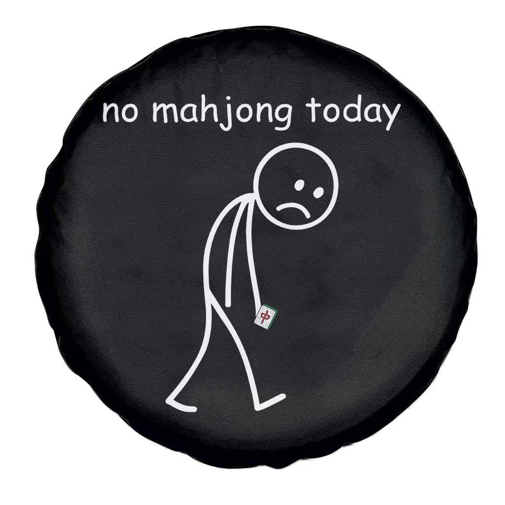 Funny Mahjong Lover Spare Tire Cover No Mahjong Today Sad Stickman Meme Graphic TS10 Print Your Wear