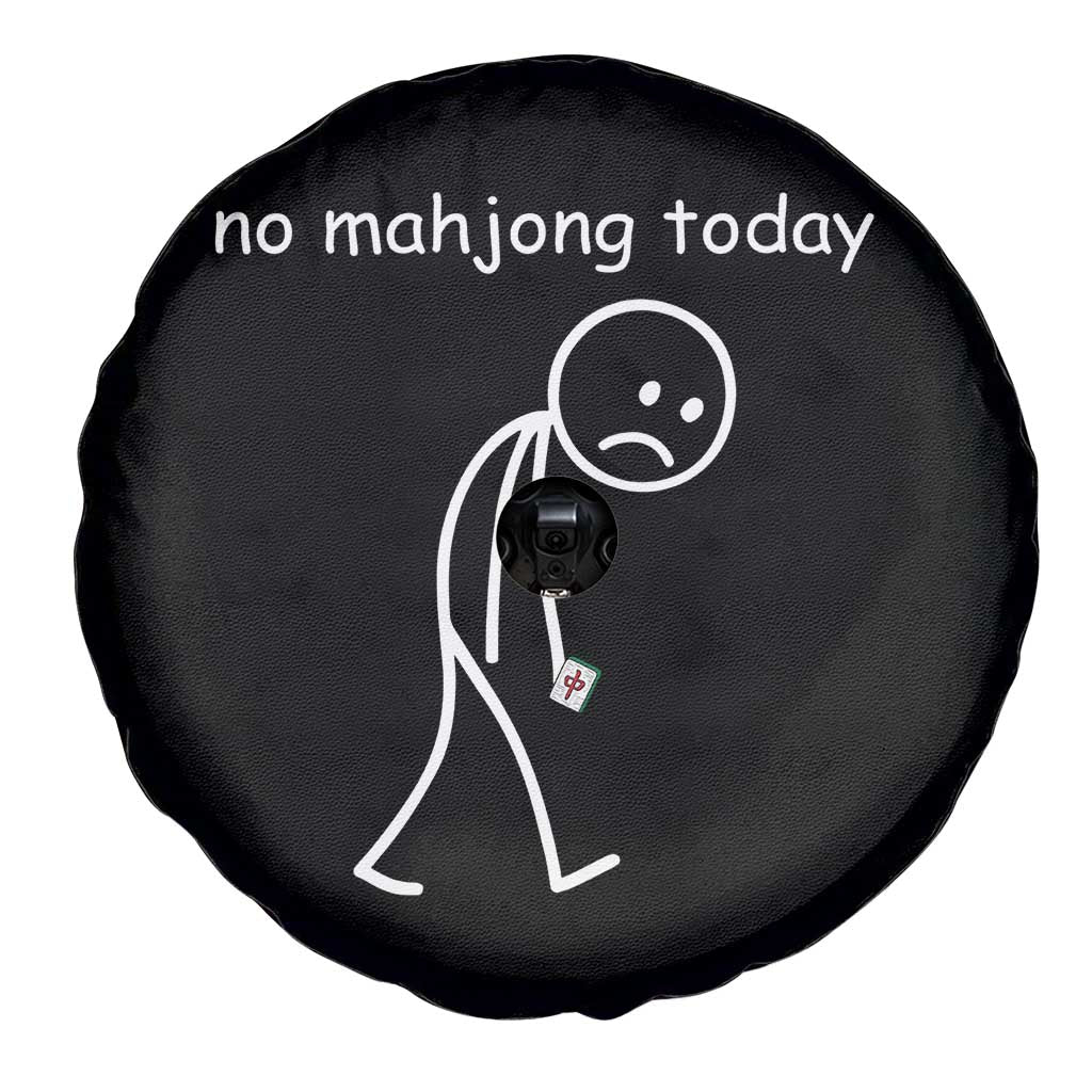Funny Mahjong Lover Spare Tire Cover No Mahjong Today Sad Stickman Meme Graphic TS10 Print Your Wear