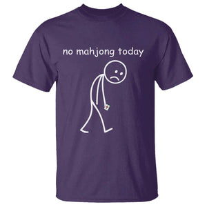 Funny Mahjong Lover T Shirt No Mahjong Today Sad Stickman Meme Graphic