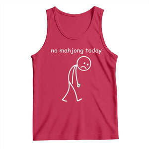 Funny Mahjong Lover Tank Top No Mahjong Today Sad Stickman Meme Graphic
