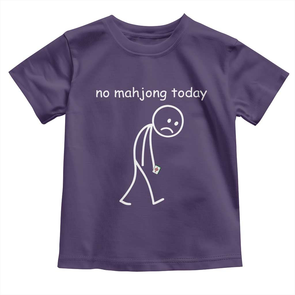 Funny Mahjong Lover Toddler T Shirt No Mahjong Today Sad Stickman Meme Graphic