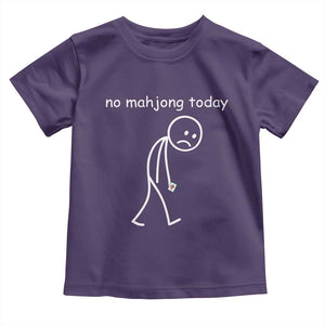 Funny Mahjong Lover Toddler T Shirt No Mahjong Today Sad Stickman Meme Graphic