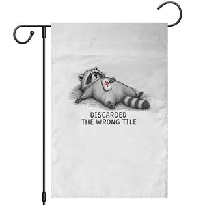 Funny Raccoon Mahjong Lovers Garden Flag Discarded The Wrong Tile