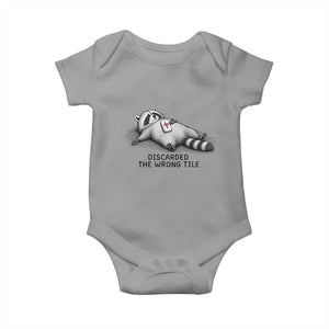 Funny Raccoon Mahjong Lovers Baby Onesie Discarded The Wrong Tile