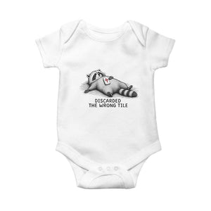 Funny Raccoon Mahjong Lovers Baby Onesie Discarded The Wrong Tile