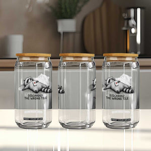Funny Raccoon Mahjong Lovers Glass Can Discarded The Wrong Tile