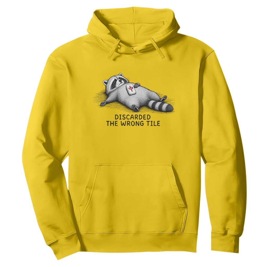 Funny Raccoon Mahjong Lovers Hoodie Discarded The Wrong Tile