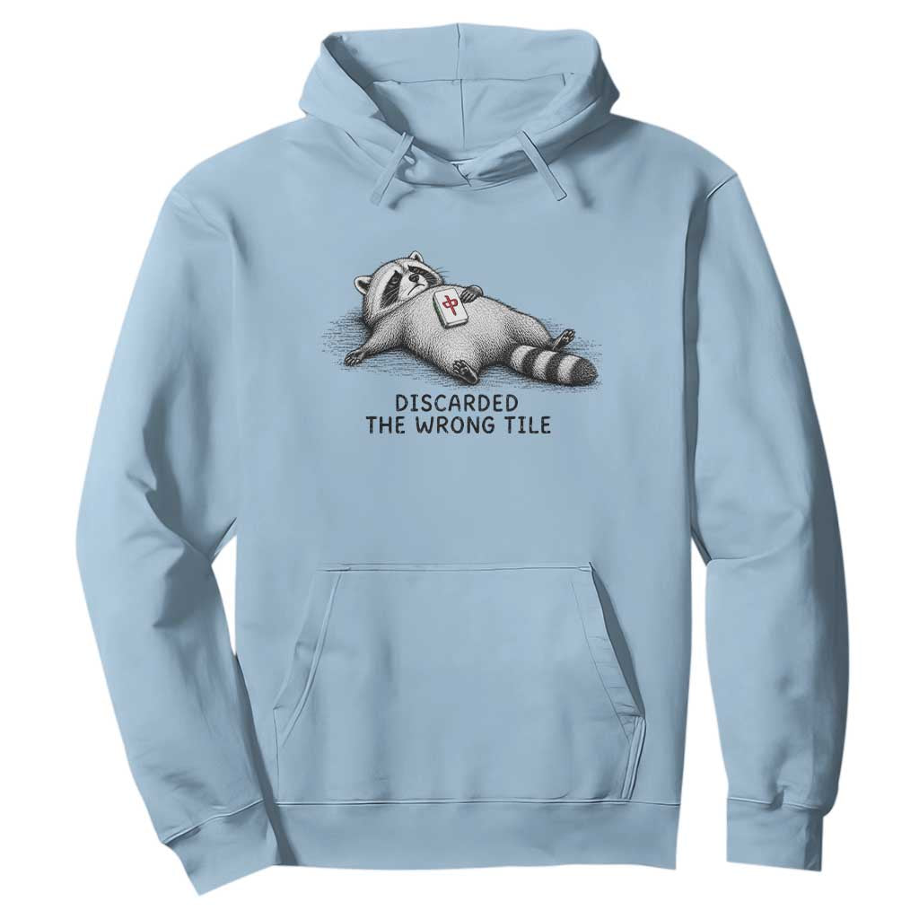 Funny Raccoon Mahjong Lovers Hoodie Discarded The Wrong Tile