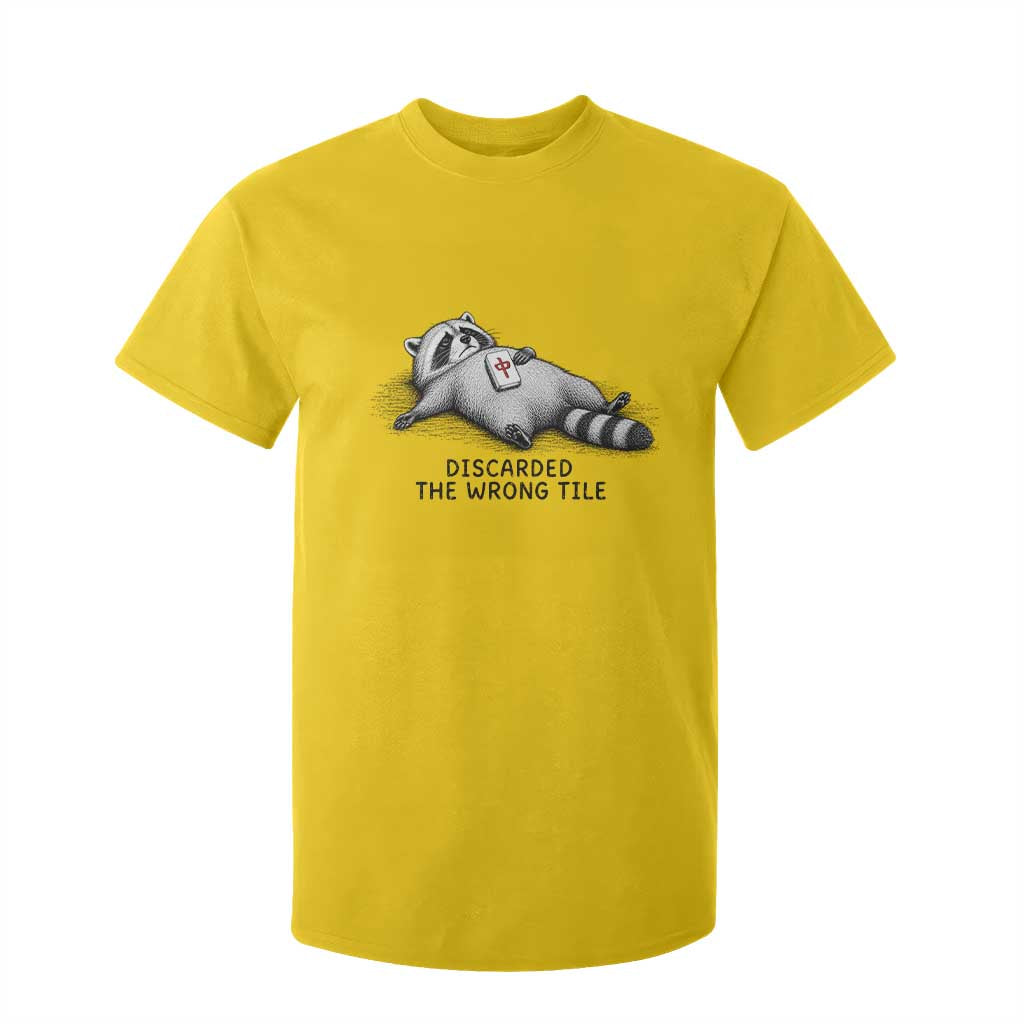 Funny Raccoon Mahjong Lovers T Shirt For Kid Discarded The Wrong Tile
