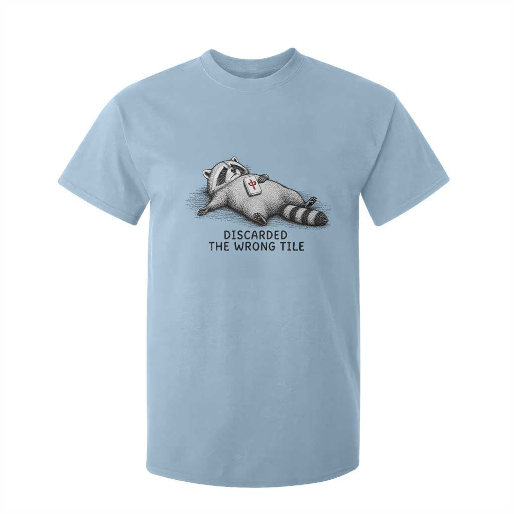 Funny Raccoon Mahjong Lovers T Shirt For Kid Discarded The Wrong Tile