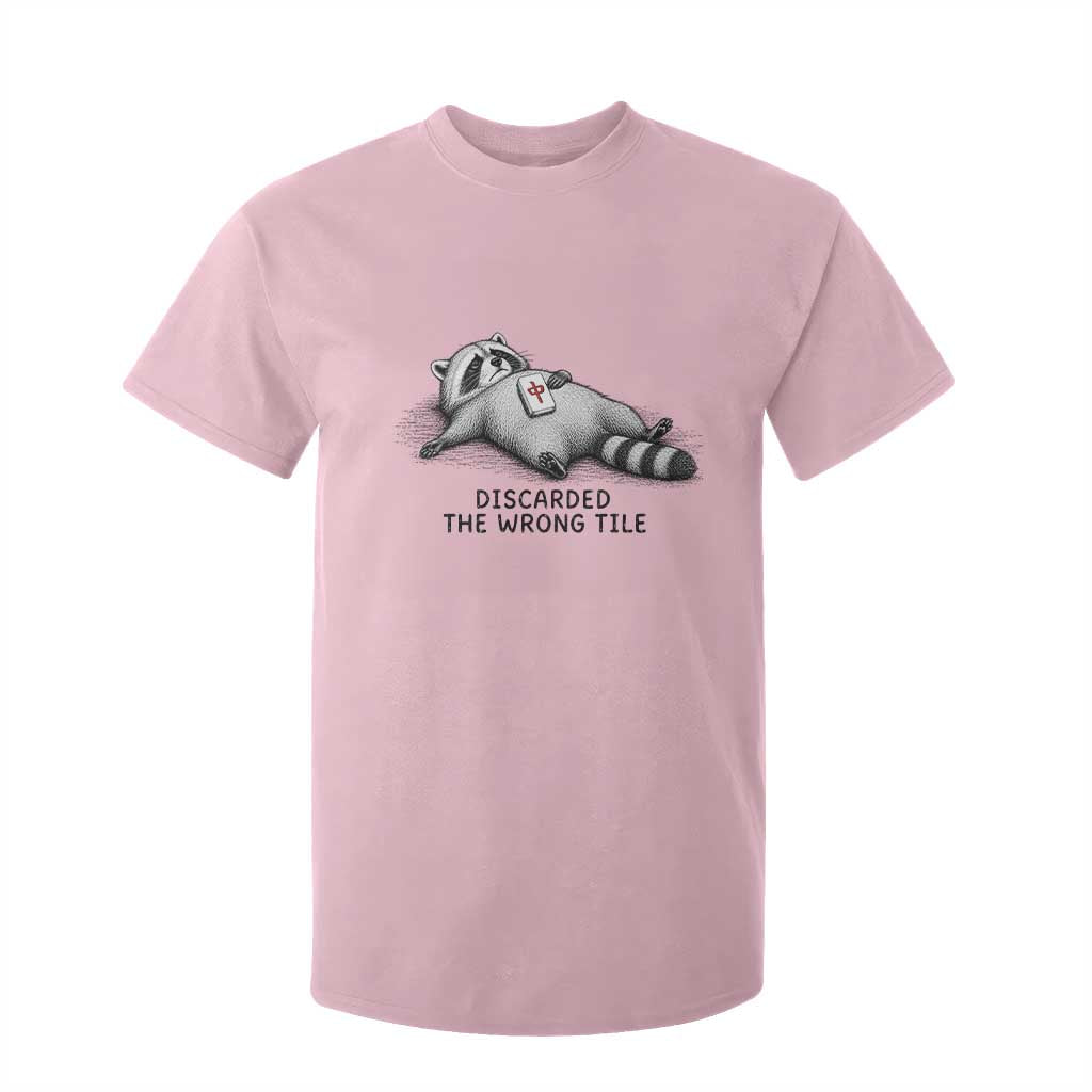 Funny Raccoon Mahjong Lovers T Shirt For Kid Discarded The Wrong Tile