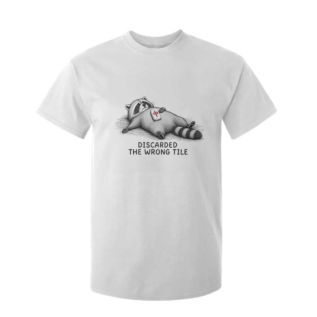 Funny Raccoon Mahjong Lovers T Shirt For Kid Discarded The Wrong Tile TS10 White Print Your Wear
