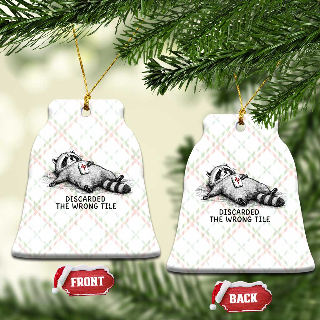 Funny Raccoon Mahjong Lovers Ceramic Ornament Discarded The Wrong Tile