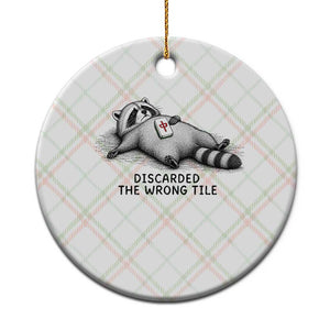 Funny Raccoon Mahjong Lovers Ceramic Ornament Discarded The Wrong Tile