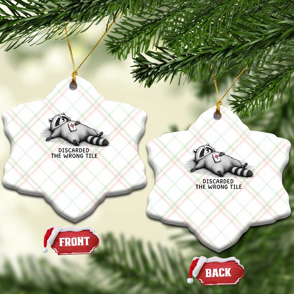 Funny Raccoon Mahjong Lovers Ceramic Ornament Discarded The Wrong Tile