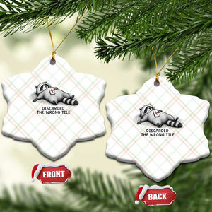 Funny Raccoon Mahjong Lovers Ceramic Ornament Discarded The Wrong Tile