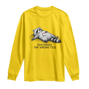 Funny Raccoon Mahjong Lovers Long Sleeve Shirt Discarded The Wrong Tile
