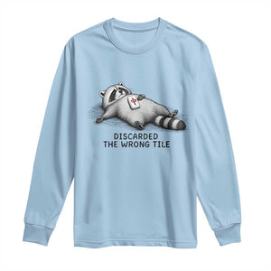 Funny Raccoon Mahjong Lovers Long Sleeve Shirt Discarded The Wrong Tile