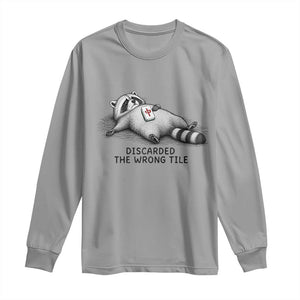 Funny Raccoon Mahjong Lovers Long Sleeve Shirt Discarded The Wrong Tile