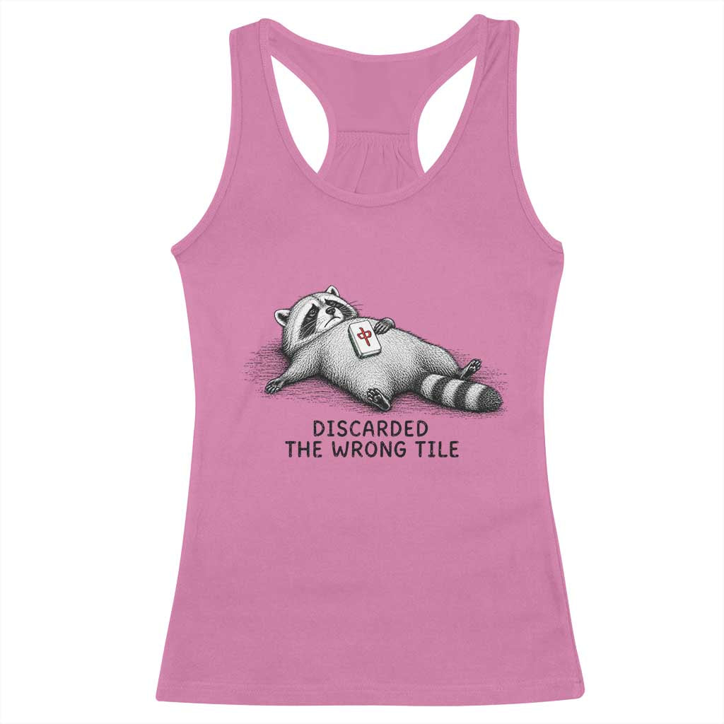 Funny Raccoon Mahjong Lovers Racerback Tank Top Discarded The Wrong Tile