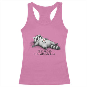 Funny Raccoon Mahjong Lovers Racerback Tank Top Discarded The Wrong Tile