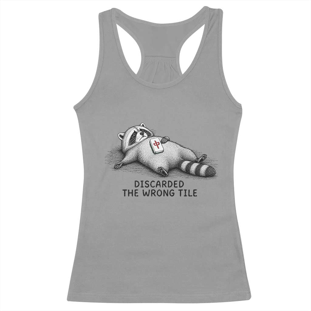 Funny Raccoon Mahjong Lovers Racerback Tank Top Discarded The Wrong Tile