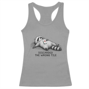 Funny Raccoon Mahjong Lovers Racerback Tank Top Discarded The Wrong Tile