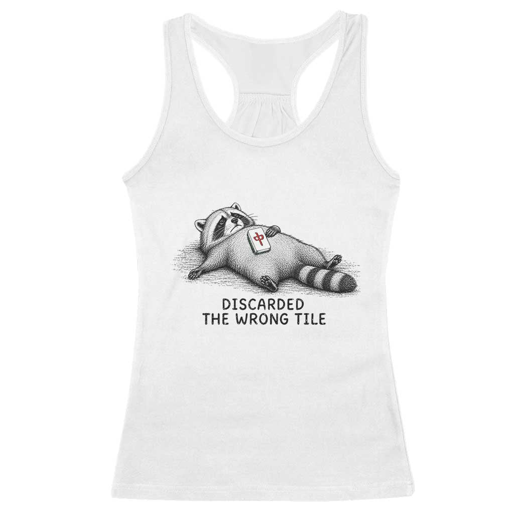 Funny Raccoon Mahjong Lovers Racerback Tank Top Discarded The Wrong Tile